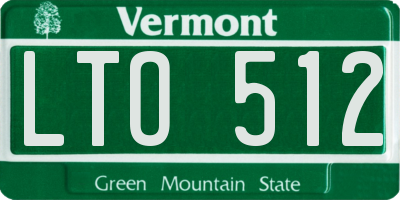 VT license plate LTO512