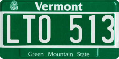 VT license plate LTO513