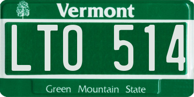 VT license plate LTO514