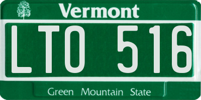 VT license plate LTO516
