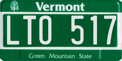VT license plate LTO517