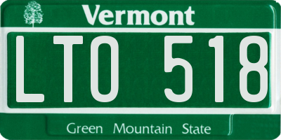 VT license plate LTO518