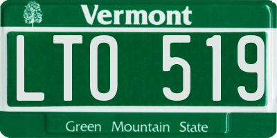 VT license plate LTO519