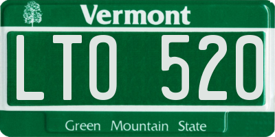 VT license plate LTO520