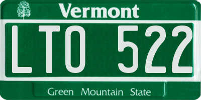 VT license plate LTO522