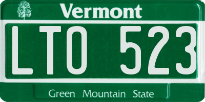 VT license plate LTO523