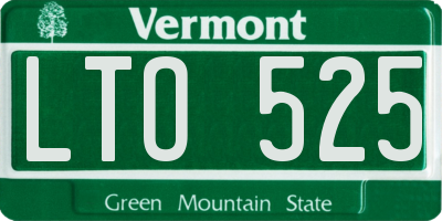 VT license plate LTO525