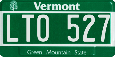 VT license plate LTO527