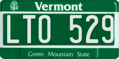 VT license plate LTO529