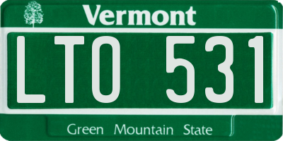 VT license plate LTO531