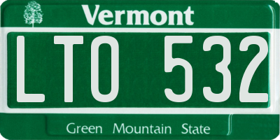 VT license plate LTO532