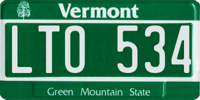 VT license plate LTO534