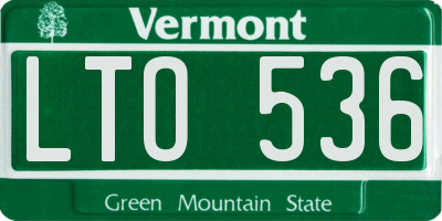 VT license plate LTO536