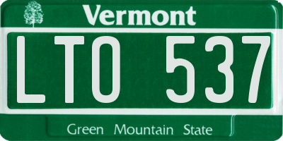VT license plate LTO537