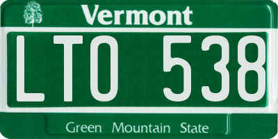 VT license plate LTO538