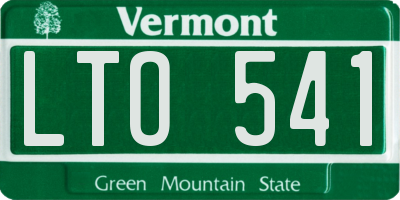 VT license plate LTO541
