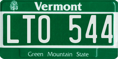 VT license plate LTO544