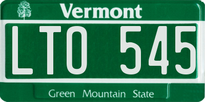 VT license plate LTO545