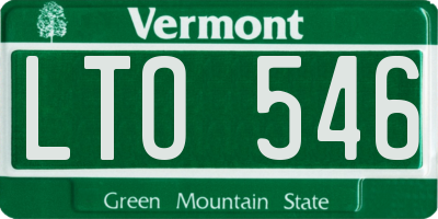 VT license plate LTO546