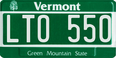 VT license plate LTO550