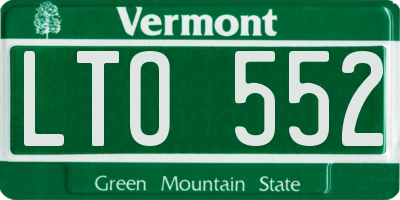 VT license plate LTO552