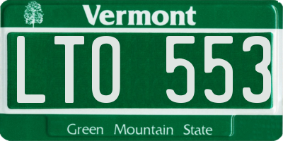 VT license plate LTO553
