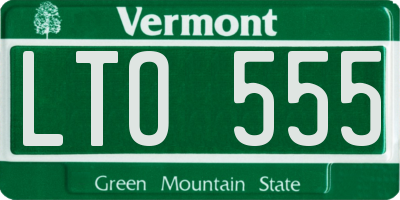 VT license plate LTO555