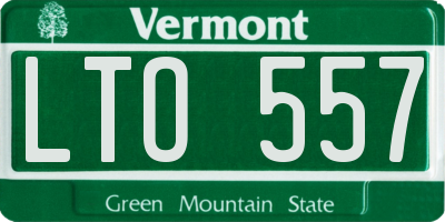 VT license plate LTO557
