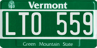 VT license plate LTO559