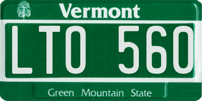 VT license plate LTO560