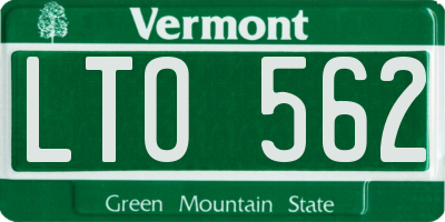 VT license plate LTO562