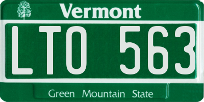 VT license plate LTO563