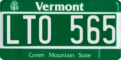 VT license plate LTO565