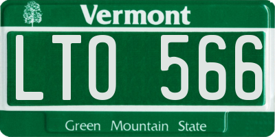 VT license plate LTO566