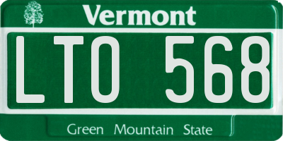 VT license plate LTO568