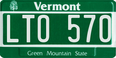 VT license plate LTO570