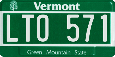 VT license plate LTO571