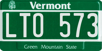 VT license plate LTO573