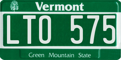 VT license plate LTO575