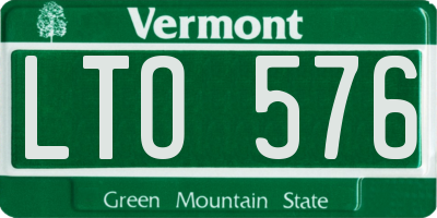 VT license plate LTO576