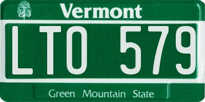 VT license plate LTO579