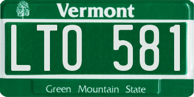 VT license plate LTO581