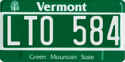 VT license plate LTO584