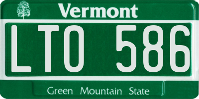 VT license plate LTO586