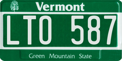 VT license plate LTO587