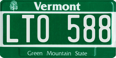 VT license plate LTO588