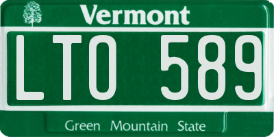 VT license plate LTO589