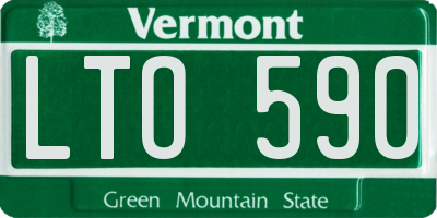 VT license plate LTO590