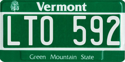 VT license plate LTO592