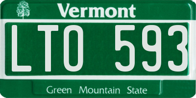 VT license plate LTO593